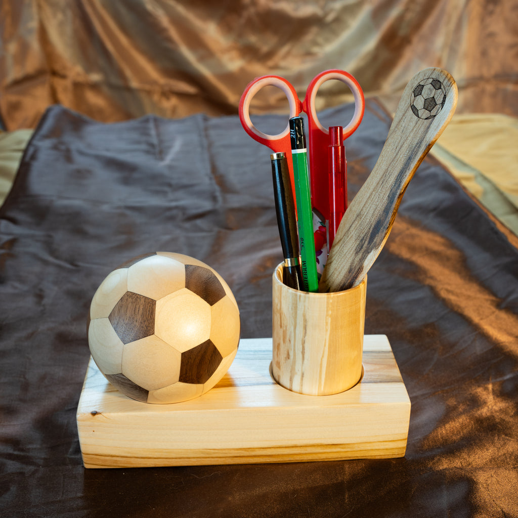 ⚽Set da scrivania a tema calcio in legno massello