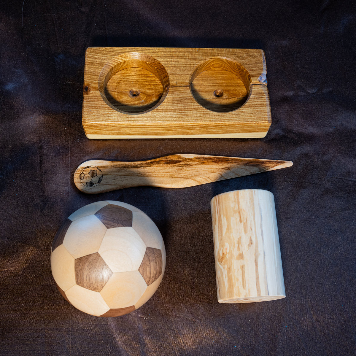 ⚽Set da scrivania a tema calcio in legno massello