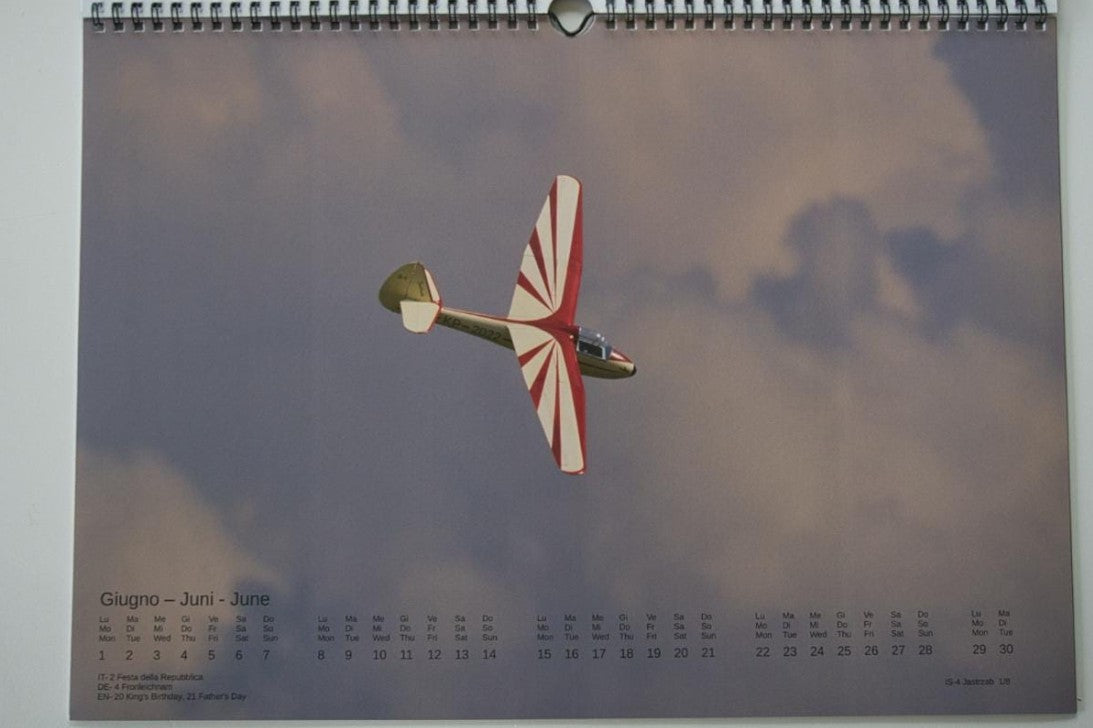 Calendario fotografico da parete 2026 formato A3 tema aeromodelli