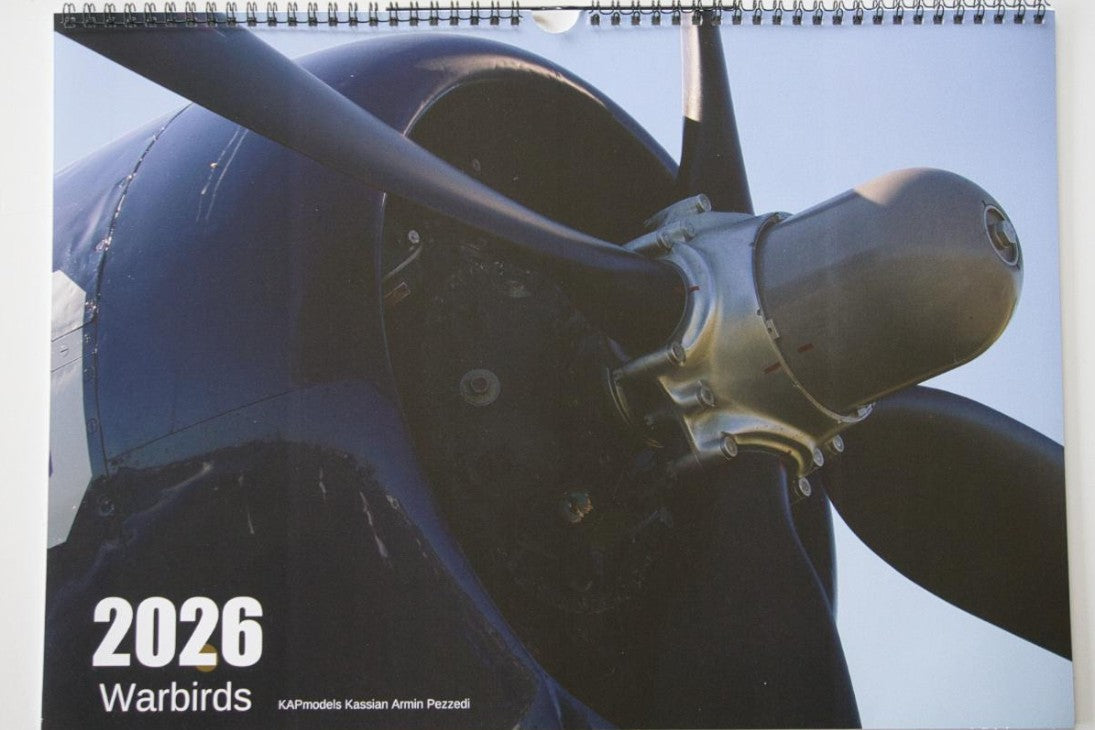 Calendario fotografico da parete 2026 formato A3 tema warbirds