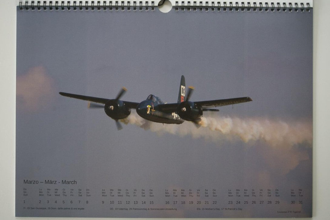 Calendario fotografico da parete 2026 formato A3 tema warbirds